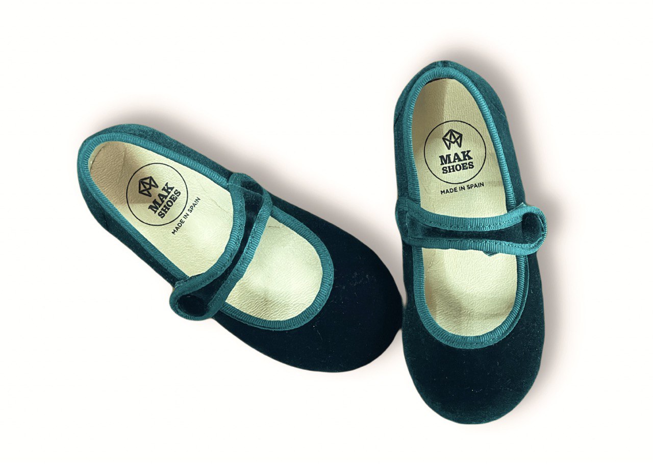 Zapato planos Ballerina Mary Jane Niña y Mujer en Terciopelo Tallas EU 24-39