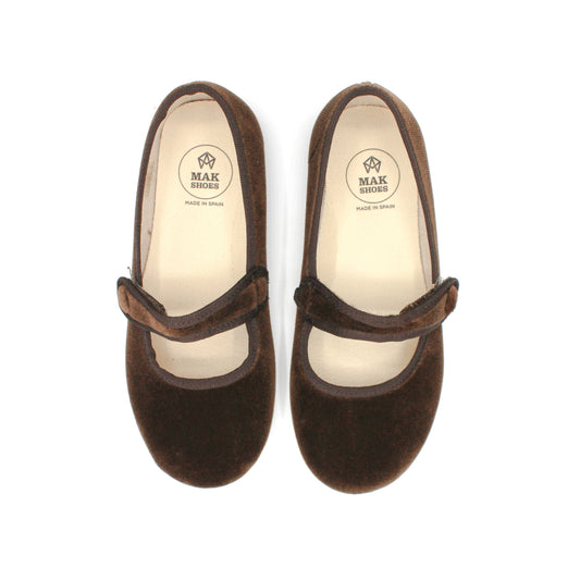 Zapato Planos Merceditas Niña y Mujer en Terciopelo Tallas EU 24-39