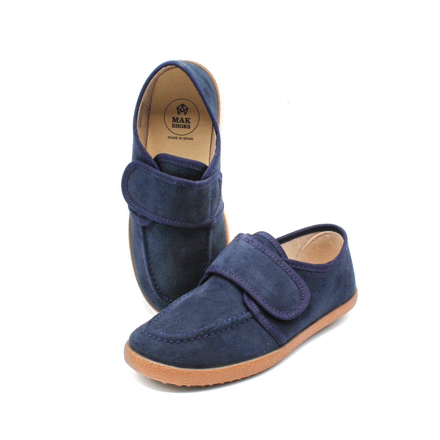 Zapatos Niños tipo Mocasín en cuero ante cierre Velcro Tallas EU 30-38