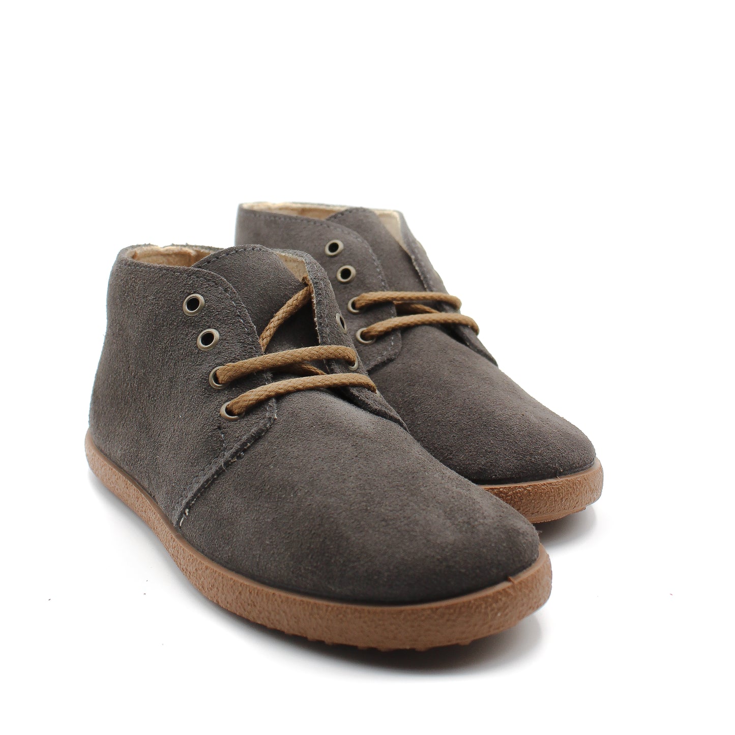 Botín Niño y Niña Modelo Safari de Piel en acabado Serraje con Cordones EU 30-38