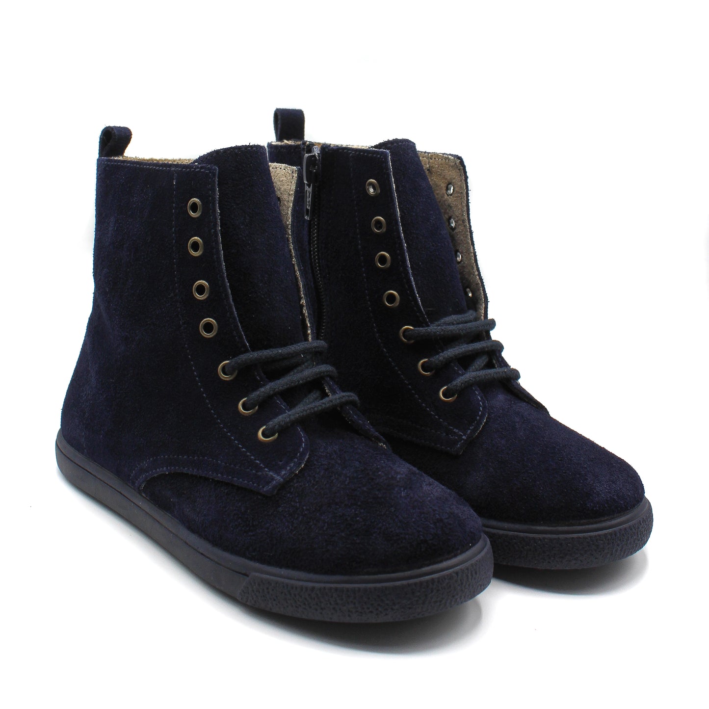 Bota Niña estilo Militar en piel Serraje con cordones EU 31-36