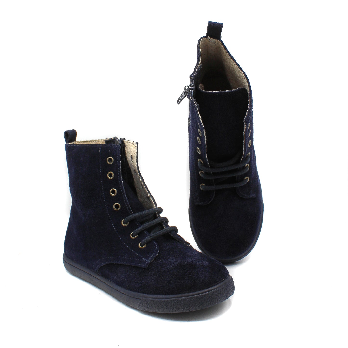 Bota Niña estilo Militar en piel Serraje con cordones EU 31-36