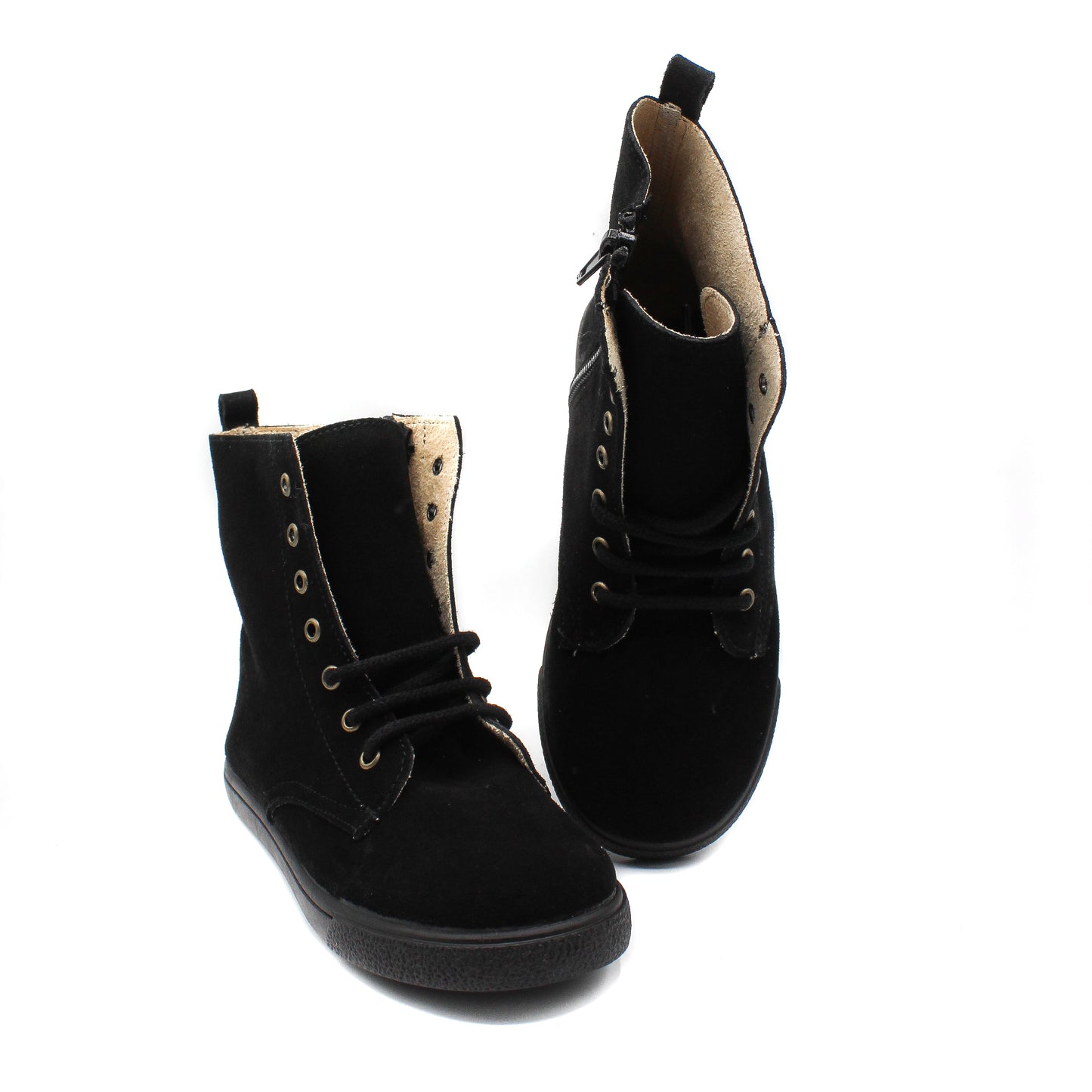 Bota Niña estilo Militar en piel Serraje con cordones EU 31-36