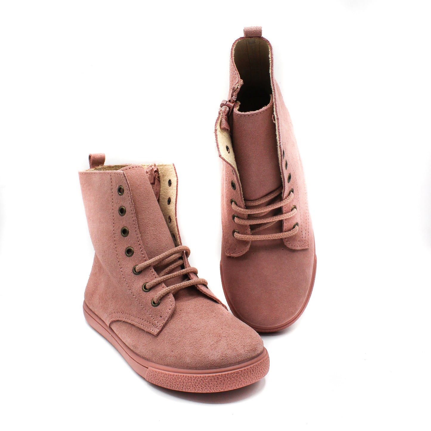 Bota Niña estilo Militar en piel Serraje con cordones EU 31-36